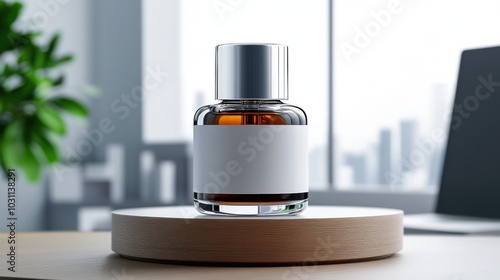 Wallpaper Mural Elegant Serum Bottle on Minimalist Display Torontodigital.ca