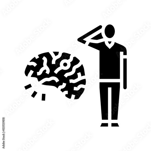 stroke man disease glyph icon vector. stroke man disease sign. isolated symbol illustration