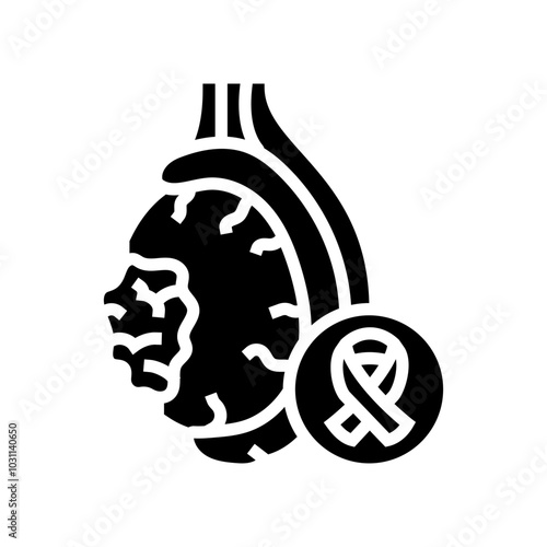 testicular cancer man disease glyph icon vector. testicular cancer man disease sign. isolated symbol illustration