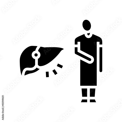 liver man disease glyph icon vector. liver man disease sign. isolated symbol illustration