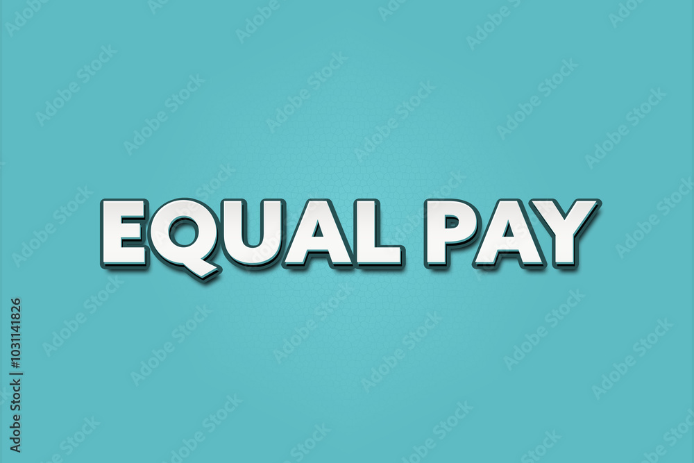 Equal Pay. A Illustration with white text isolated on light green background. Equal Pay. A Illustration with white text isolated on light green background.