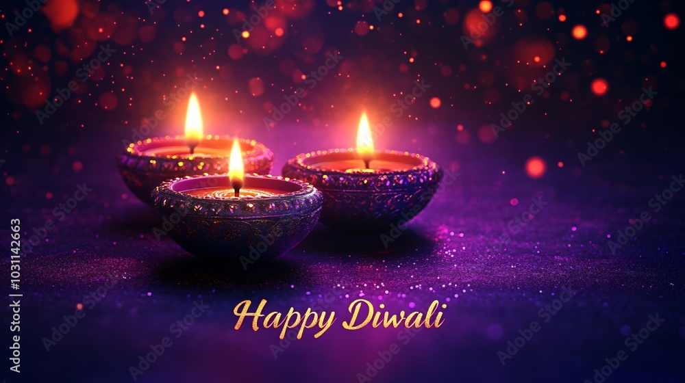 Happy diwali on purple background Happy diwali on purple background