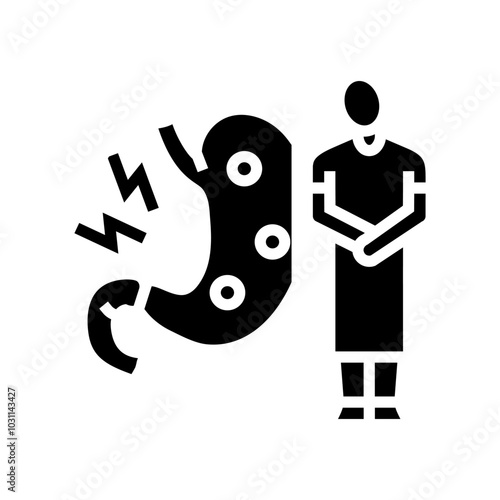 ulcers man disease glyph icon vector. ulcers man disease sign. isolated symbol illustration