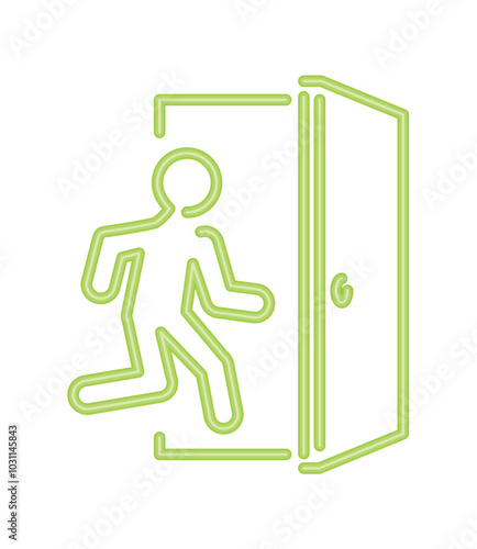 access door informative signal neon light