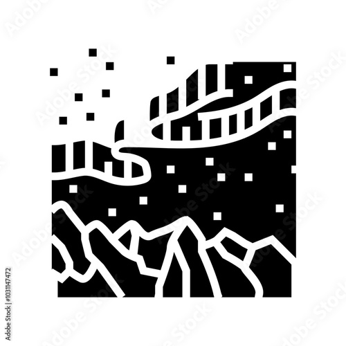 aurora borealis weather natural phenomena glyph icon vector. aurora borealis weather natural phenomena sign. isolated symbol illustration