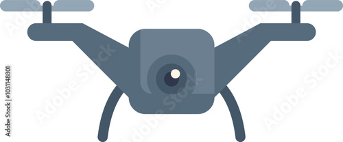 Modern quadcopter drone is flying and taking pictures