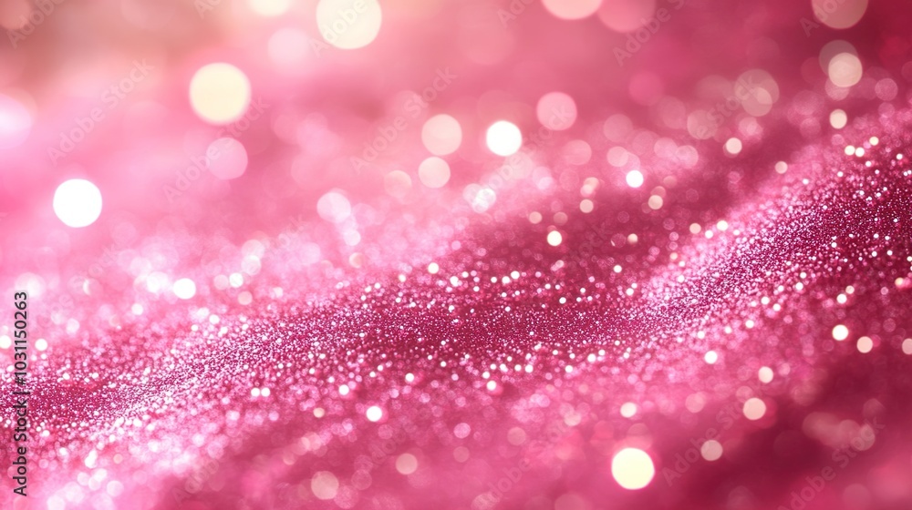 Elegant wavy design with pink background and soft glitter sparkles image Elegant wavy design with pink background and soft glitter sparkles image