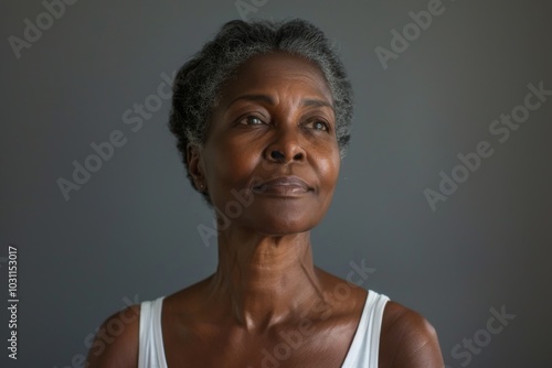 Studio portrait of a elegant senior black woman