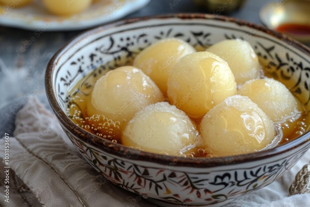 Roshogolla: Soft and spongy roshogollas floating in sugar syrup Roshogolla: Soft and spongy roshogollas floating in sugar syrup