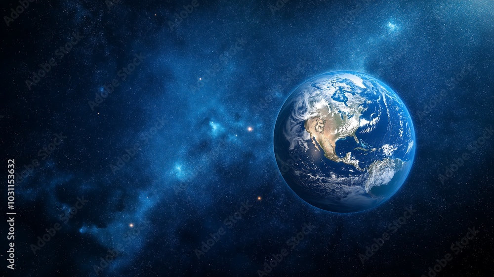 earth positioned on the right side of the frame using only blue tones earth positioned on the right side of the frame using only blue tones
