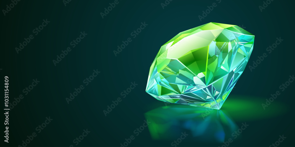 Vibrant, faceted diamond with a luminous green hue set against a dark background, highlighting its sparkling surface and intricate cuts. Vibrant, faceted diamond with a luminous green hue set against a dark background, highlighting its sparkling surface and intricate cuts.