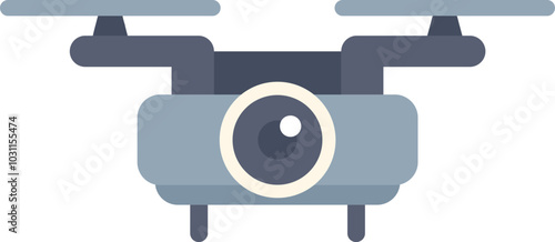 Grey quadcopter drone hovering and recording with its integrated camera