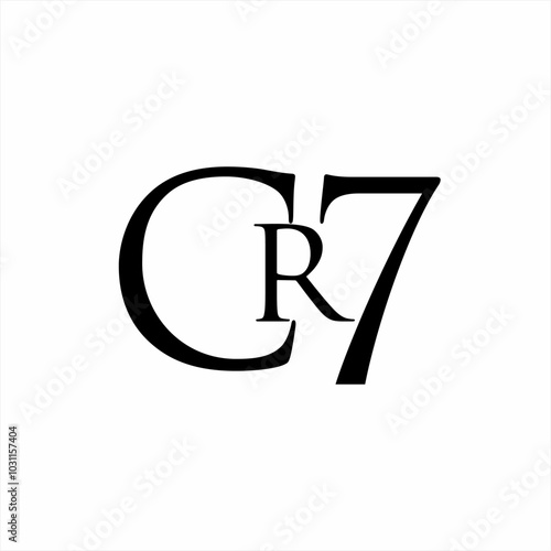 Simple classic logo design of letter CR and number 7.