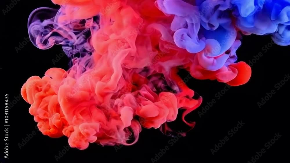 A colorful cloud of smoke is floating in the air A colorful cloud of smoke is floating in the air