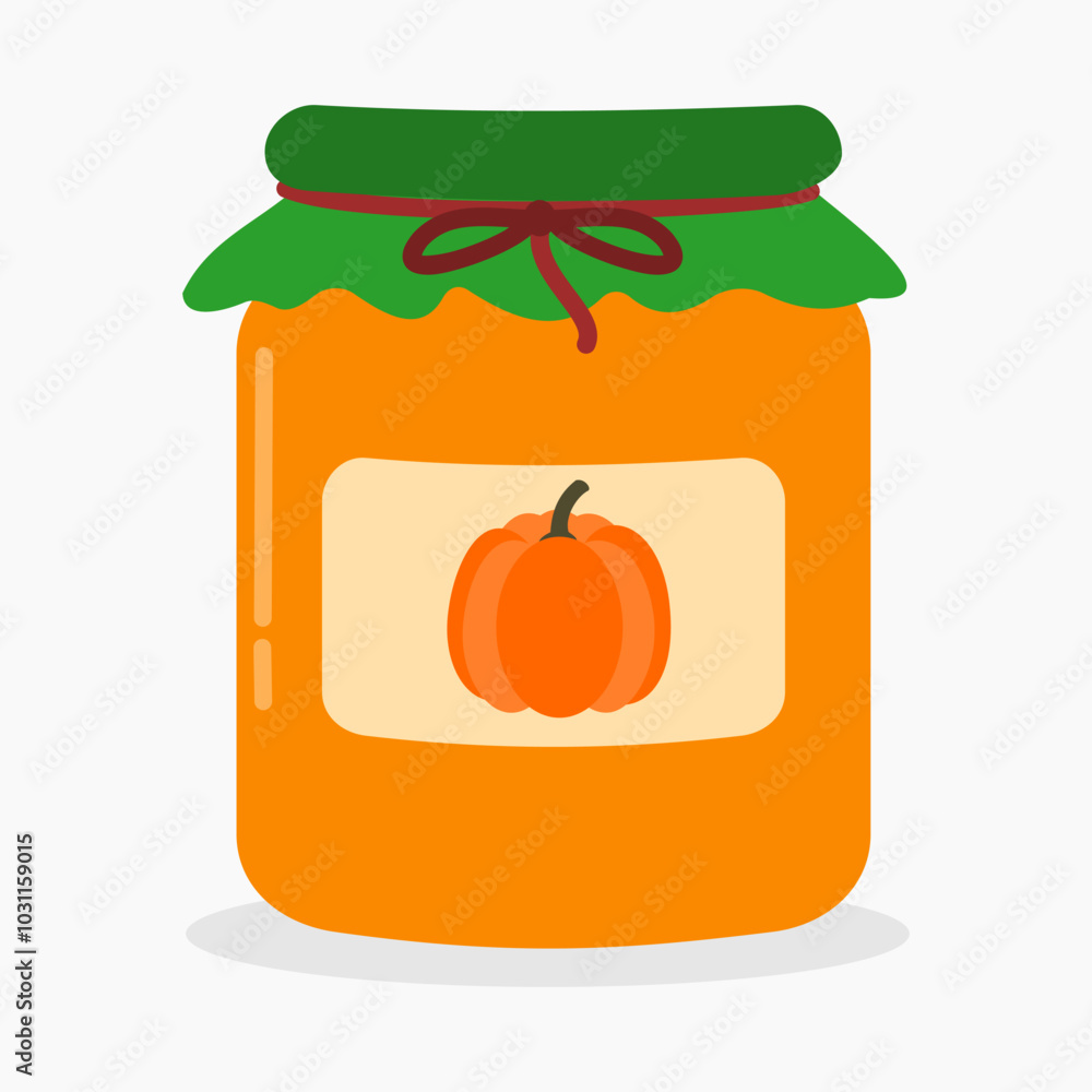 Pumpkin jam vector illustration isolated on white background Pumpkin jam vector illustration isolated on white background