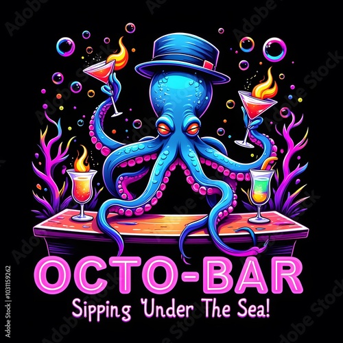 octopus bar T-shirt Design 