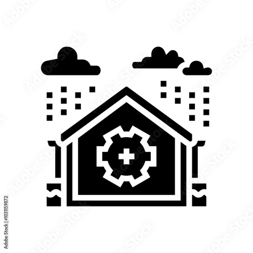 rainwater harvesting water saving glyph icon vector. rainwater harvesting water saving sign. isolated symbol illustration