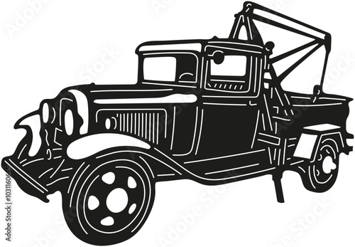 old tractor isolated on white background