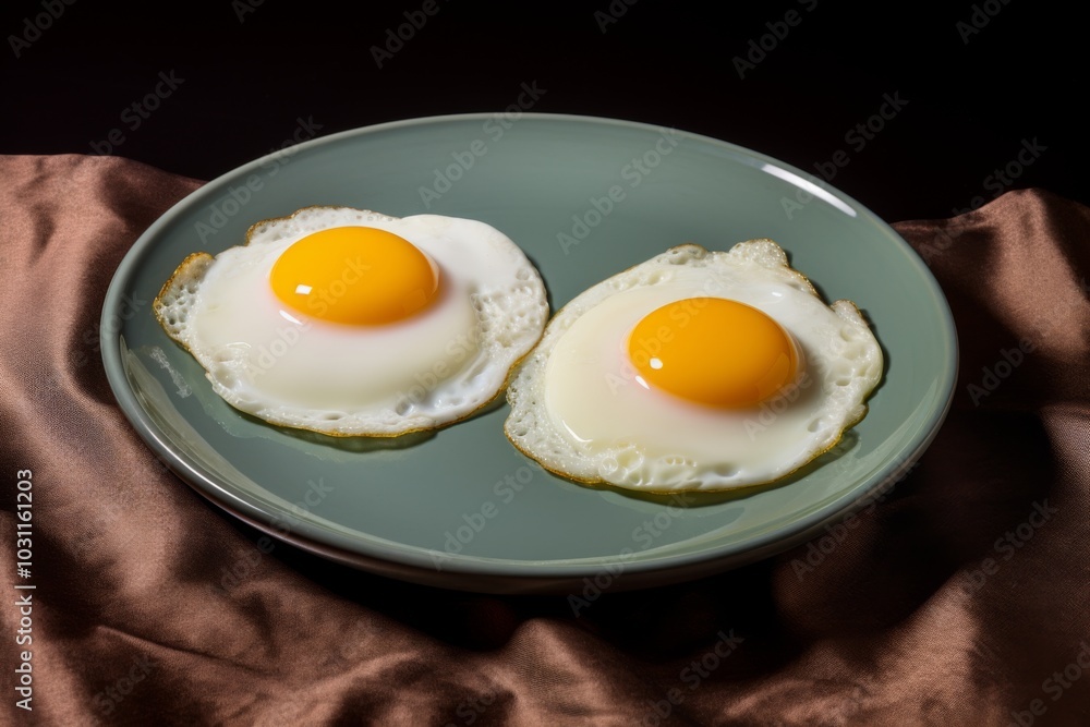 Sunny side up eggs on toast breakfast plate Sunny side up eggs on toast breakfast plate