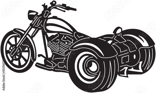 motorcycle tricycle vector illustration