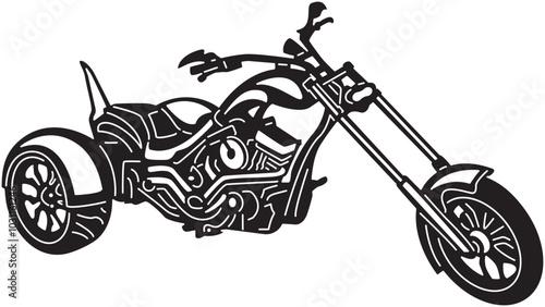 motorcycle tricycle vector illustration