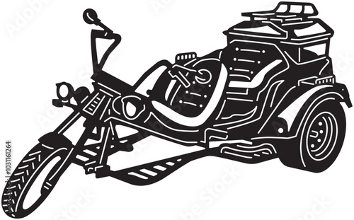 motorcycle tricycle vector illustration