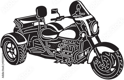motorcycle tricycle vector illustration