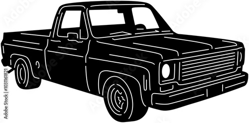 Illustration of vintage old cars in a black and white silhouette style, depicting transportation.