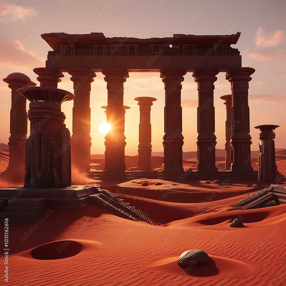 Fototapeta premium Monument on Mars,temple