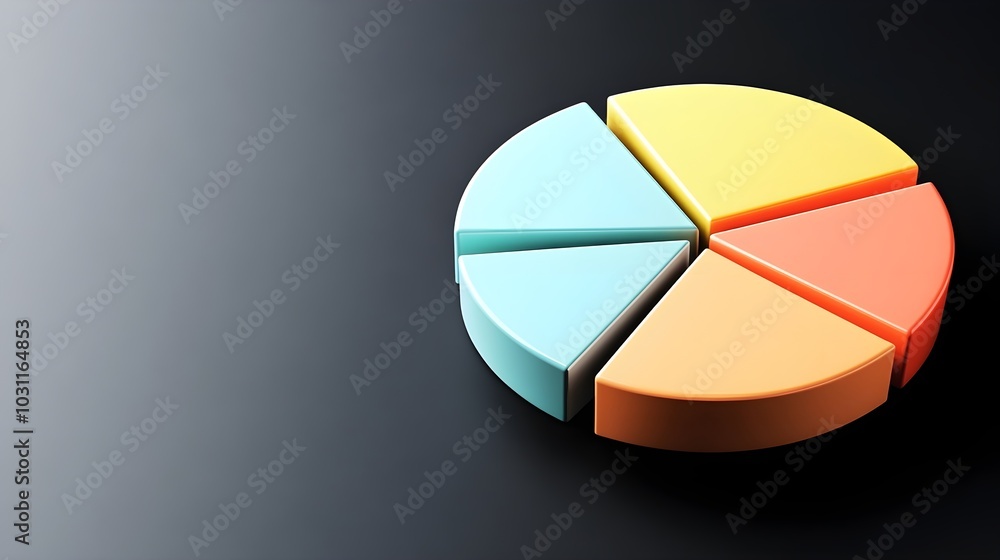 Obraz premium Colorful geometric pie chart on a dark surface