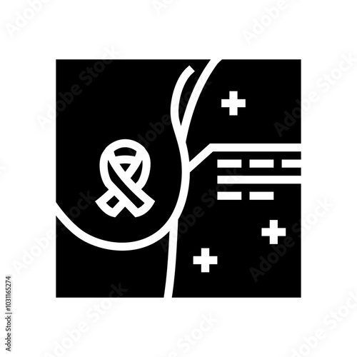 breast cancer awareness woman disease glyph icon vector. breast cancer awareness woman disease sign. isolated symbol illustration