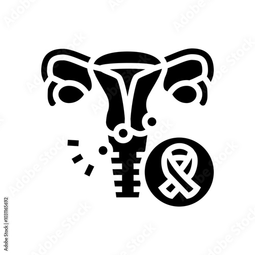 cervical cancer woman disease glyph icon vector. cervical cancer woman disease sign. isolated symbol illustration