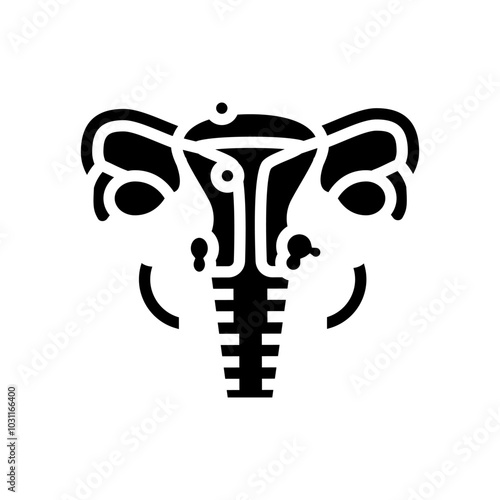 uterine fibroids woman disease glyph icon vector. uterine fibroids woman disease sign. isolated symbol illustration