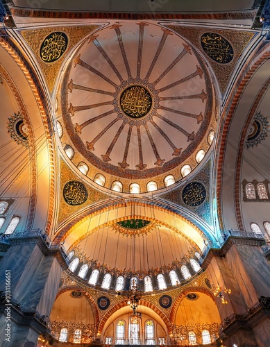 Wallpaper Mural Ornate mosque ceiling with gold accents Torontodigital.ca