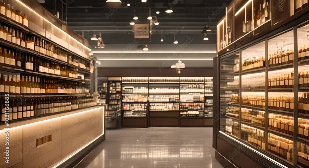 Inviting Liquor Store Aisle Showcase 4k animation Inviting Liquor Store Aisle Showcase 4k animation