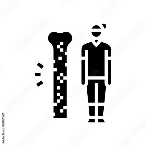 osteoporosis woman disease glyph icon vector. osteoporosis woman disease sign. isolated symbol illustration