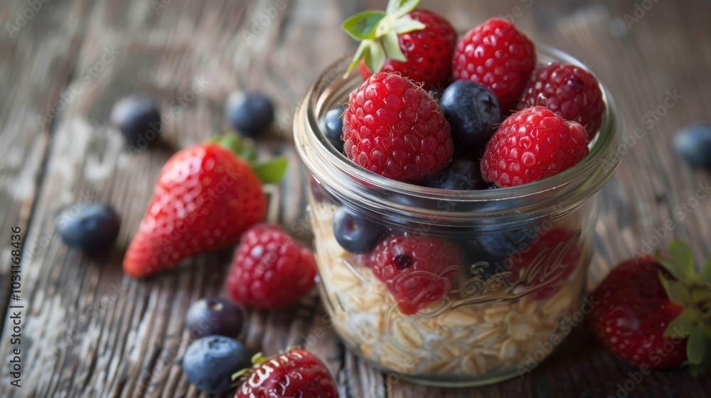 Mixed Berry Bliss: Overnight Oats with Fresh Berries Mixed Berry Bliss: Overnight Oats with Fresh Berries