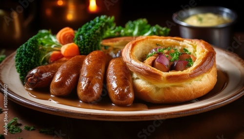 Toad in the Hole with Onion Gravy photo