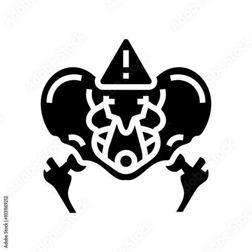pelvic floor disorders woman disease glyph icon vector. pelvic floor disorders woman disease sign. isolated symbol illustration