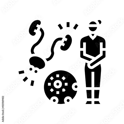 urinary tract infections woman disease glyph icon vector. urinary tract infections woman disease sign. isolated symbol illustration
