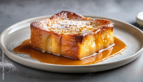 Bread and Butter Pudding with Caramel Sauce