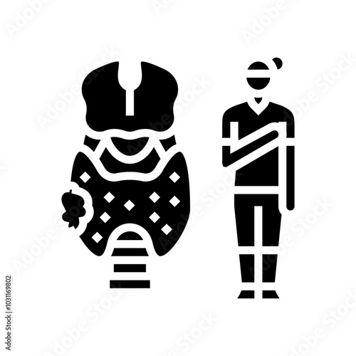 thyroid disorders woman disease glyph icon vector. thyroid disorders woman disease sign. isolated symbol illustration