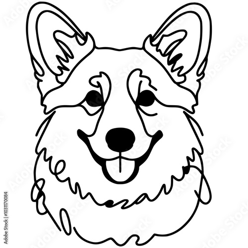 Cute corgi sketch silhouette