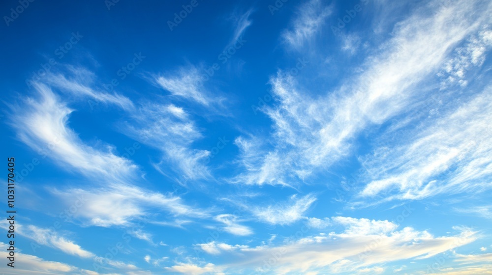 clear blue sky adorned with wispy white clouds, creating a serene and tranquil atmosphere. clear blue sky adorned with wispy white clouds, creating a serene and tranquil atmosphere.
