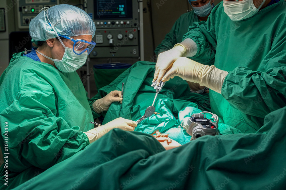 surgeons performing surgery in operation theatre surgeons performing surgery in operation theatre