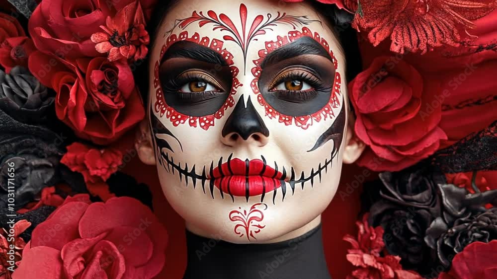Girl with traditional Mexican custome for the day of the death, dia de los muertos. Girl with traditional Mexican custome for the day of the death, dia de los muertos.