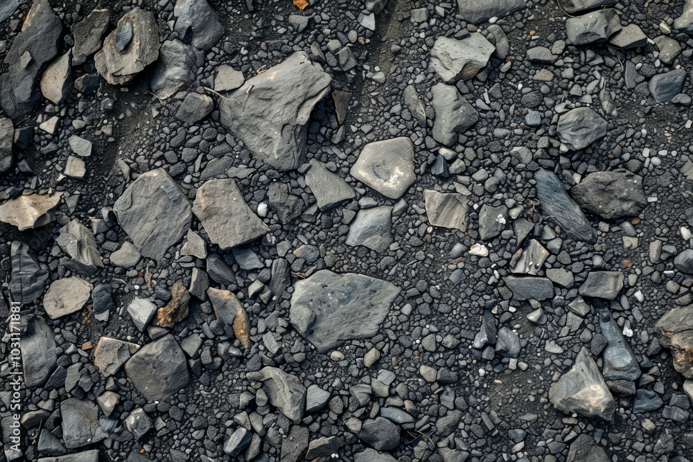 Photo of Grey asphalt rock ground debris. Background texture for backdrops or mapping Photo of Grey asphalt rock ground debris. Background texture for backdrops or mapping