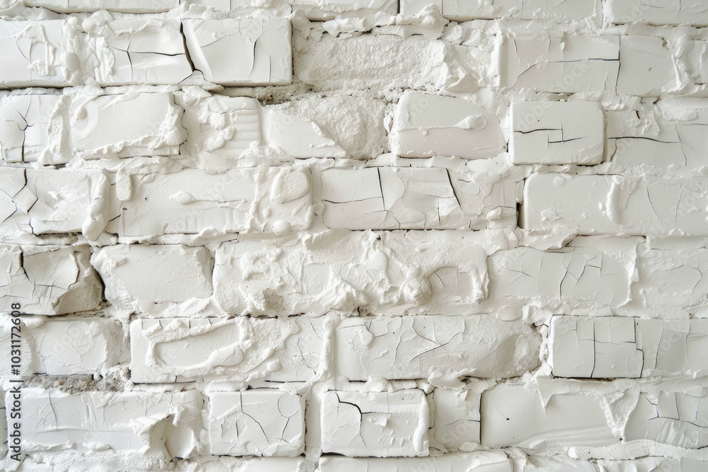 Fototapeta premium Photo of Old white brick and stone wall. Background texture for backdrops or mapping