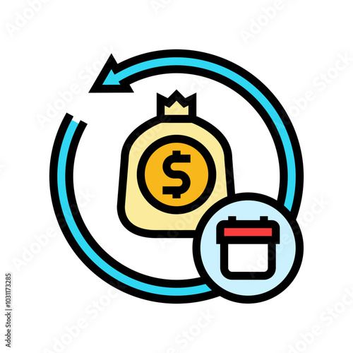 loan repayment budget planning color icon vector. loan repayment budget planning sign. isolated symbol illustration