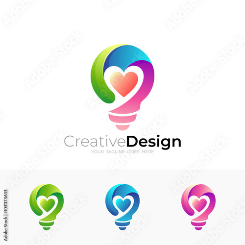 the light bulb icon is combined with the heart logo